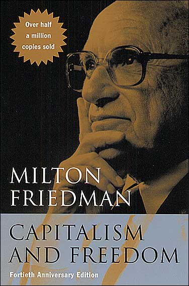 עטיפת ספרו של מילטון פרידמן ''קפיטליזם וחירות''
