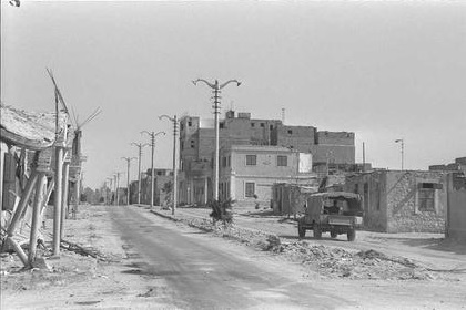 רחוב נטוש בעיר המצרית קנטרה בסיום מלחמת ההתשה באוגוסט 1970 (צילום: משה מילנר, לשכת העתונות הממשלתית)